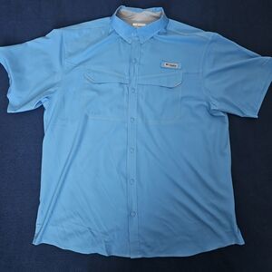 Columbia PFG Light Blue Casual Button Down Shirt